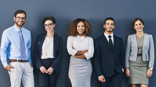 diverse group of young business professionals